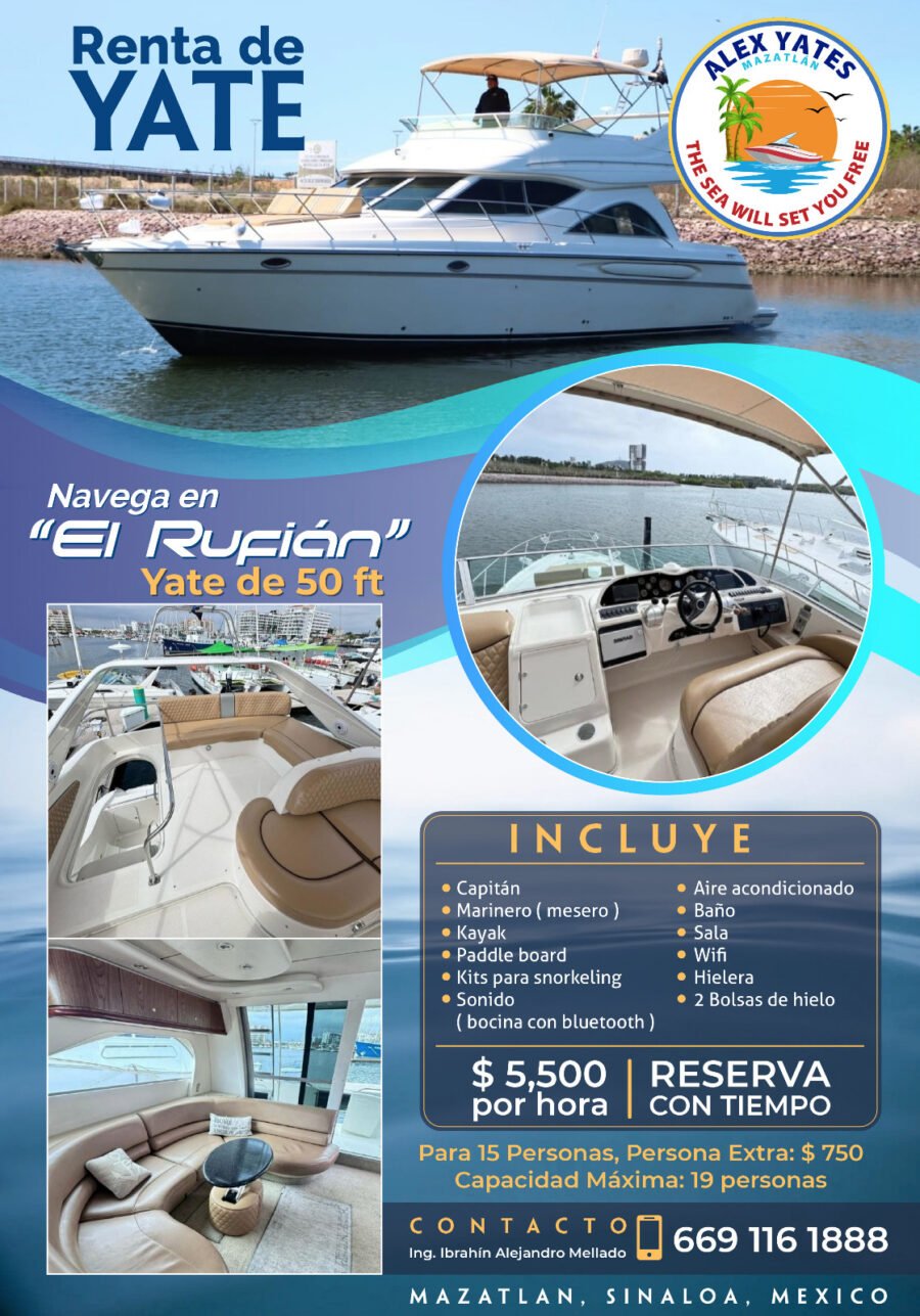 🛥️ YATE EL RUFIAN 👥 Capacidad: 19 personas