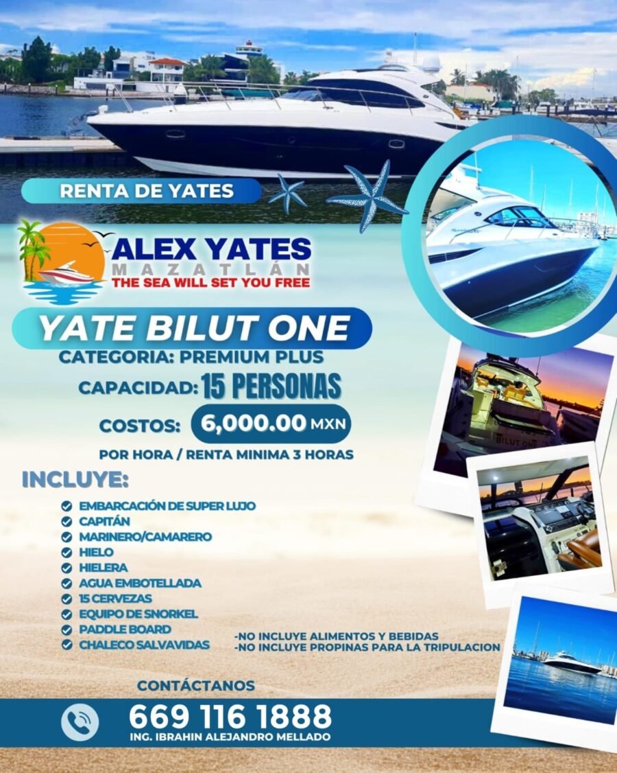 🛥️ YATE ANA BILUT ONE 👥 Capacidad: 15 personas