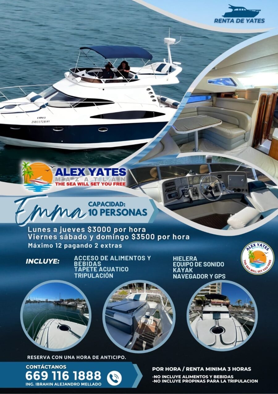 🛥️ YATE ANA EMMA 👥 Capacidad: 10 personas