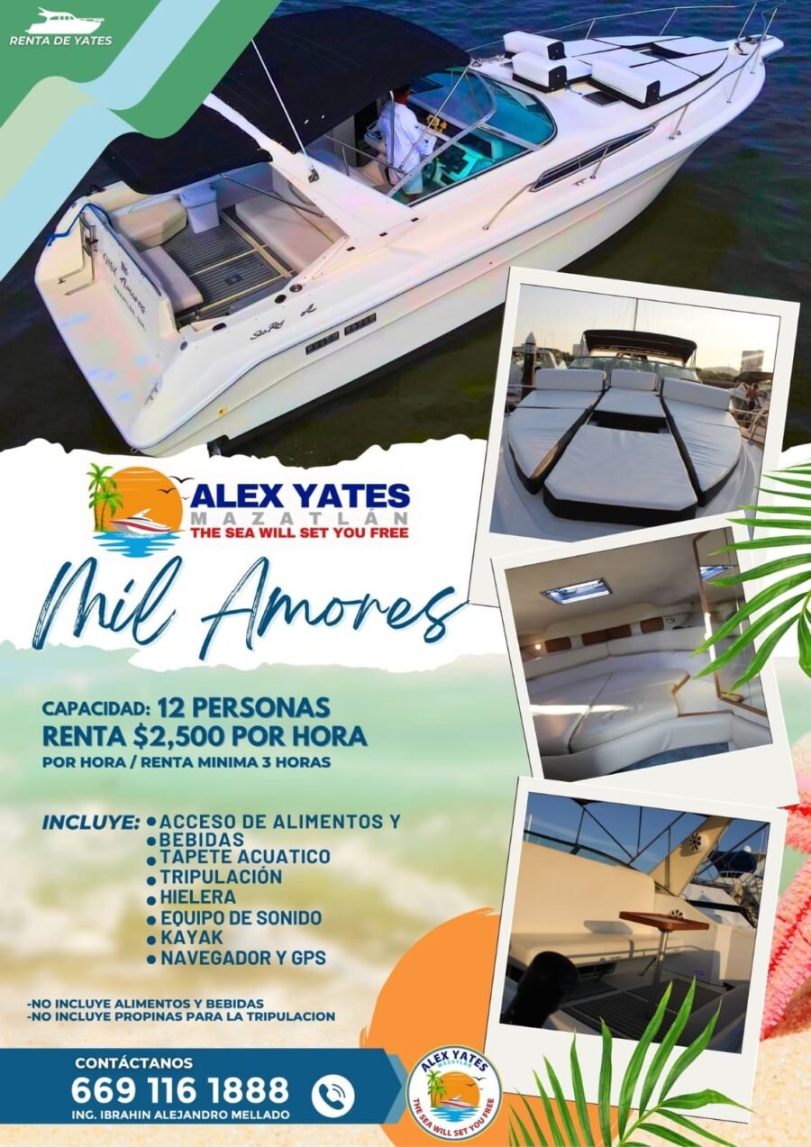 🛥️ YATE MIL AMORES 👥 Capacidad: 12 personas