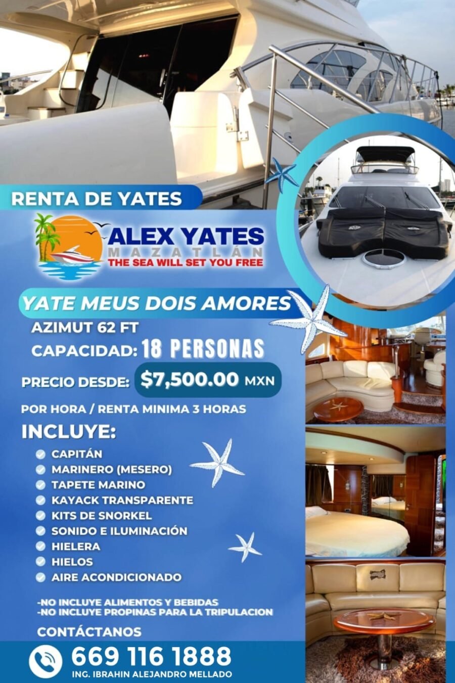 🛥️ YATE MEUS DOIS AMORES 👥 Capacidad: 18 personas