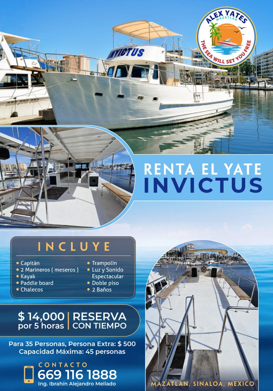 🛥️ YATE INVICTUS👥 Capacidad: 35 personas