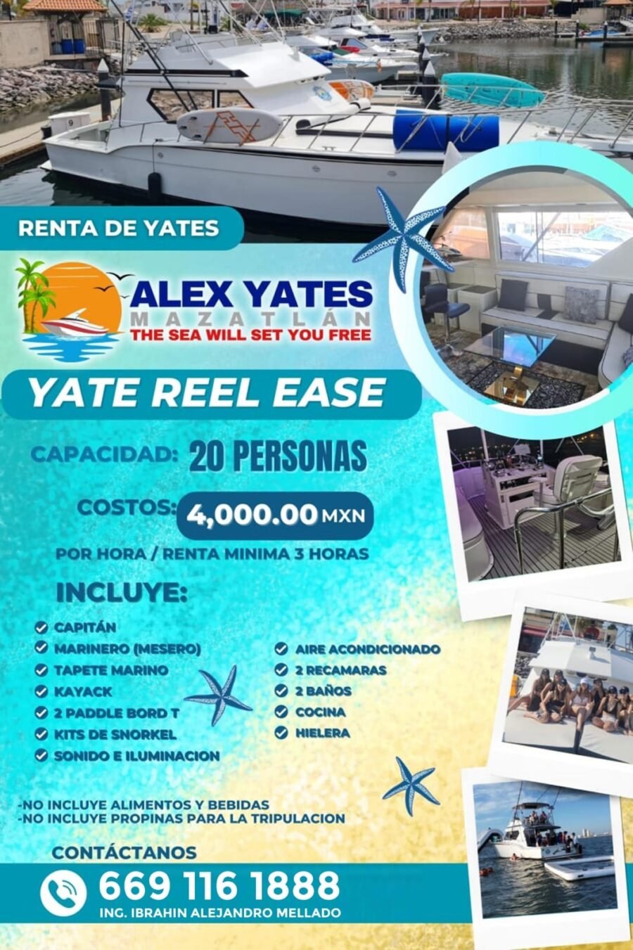🛥️ YATE reel ease 👥 Capacidad: 20 personas