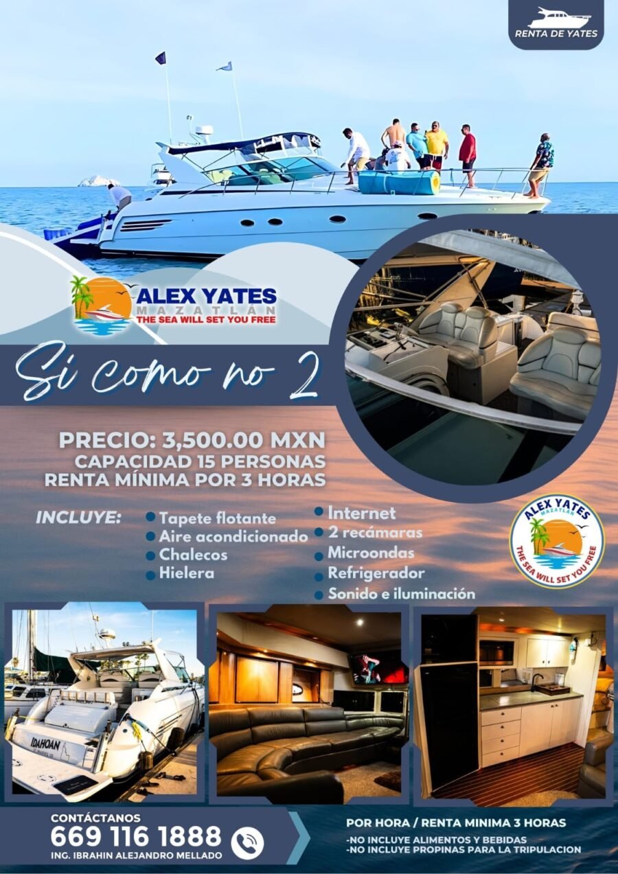 🛥️ YATE SI COMO NO 2´ 👥 Capacidad: 15 personas