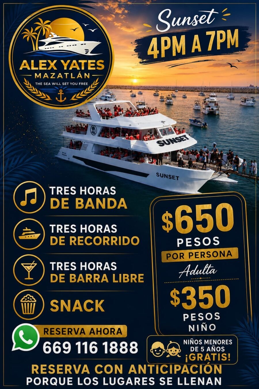 🌅🎶 SUNSET CON BANDA + BARRA LIBRE + SNACK 🥂🔥
