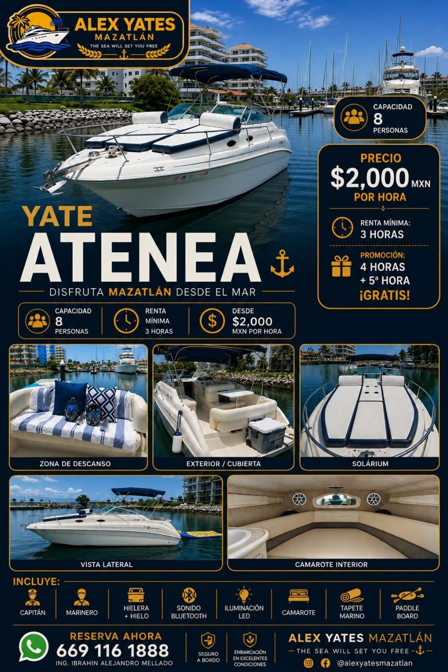 Yate Atenea | Hasta 8 personas
