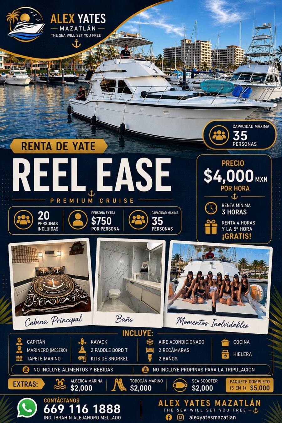 Yate Reel Ease | Hasta 35 personas