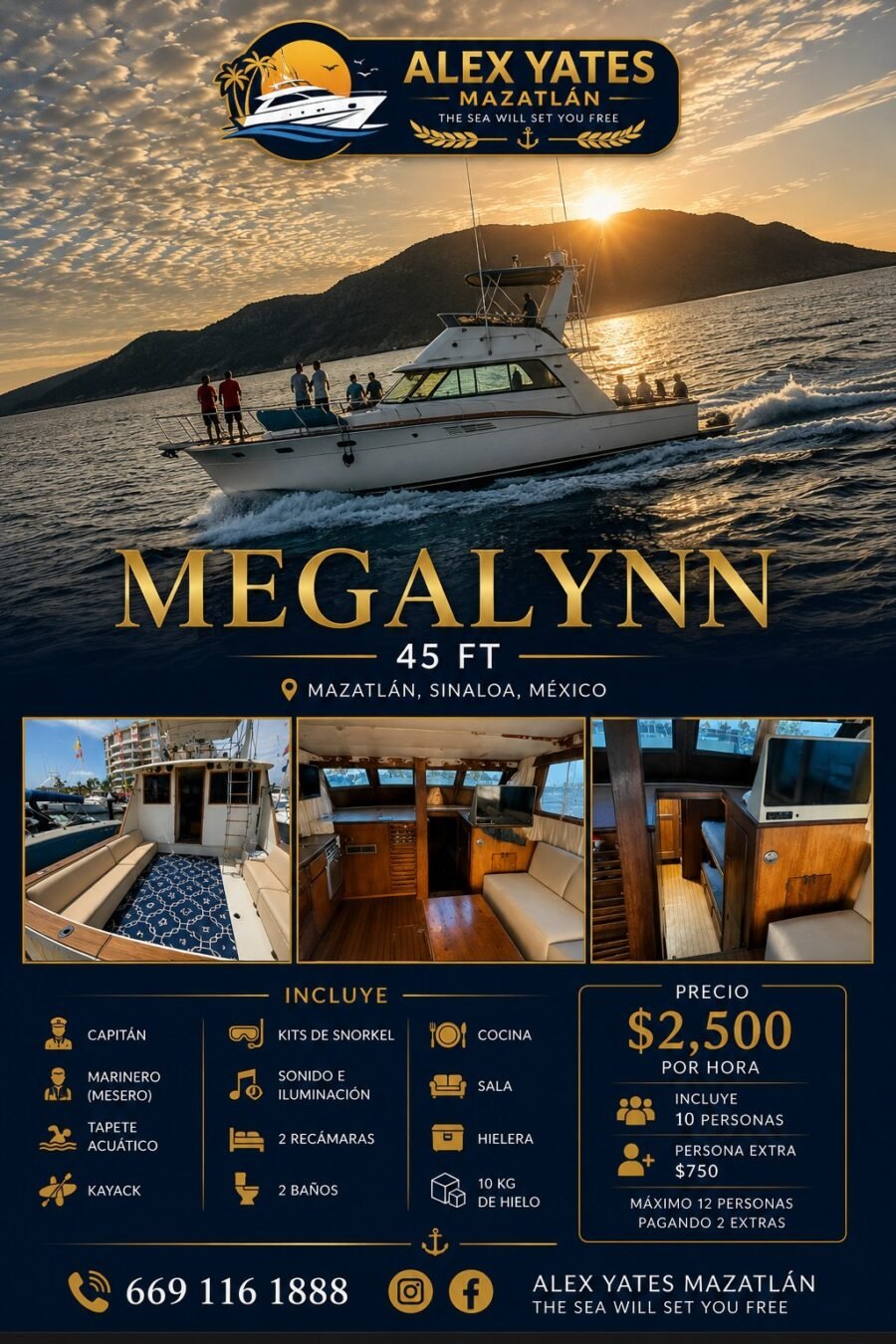 Yate Megalynn 45 FT | Hasta 12 personas