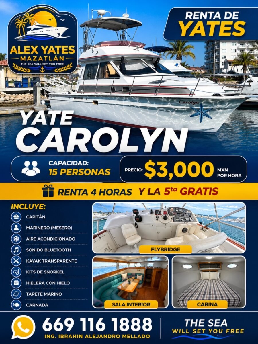 Yate Carolyn | Hasta 15 personas