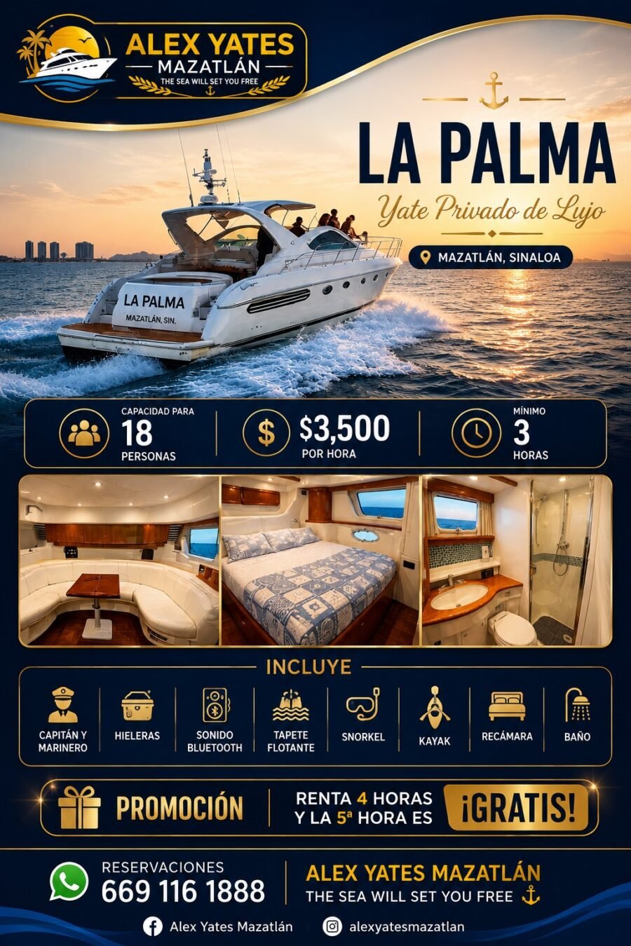 Yate La Palma | Hasta 18 personas